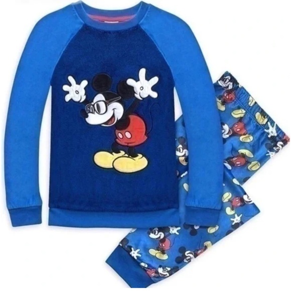 Disney Store Mickey Mouse Fleece pjs set Size 4 - Picture 1 of 4